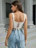Jacquard Crisscross Back Top sold by Parthea Fashion