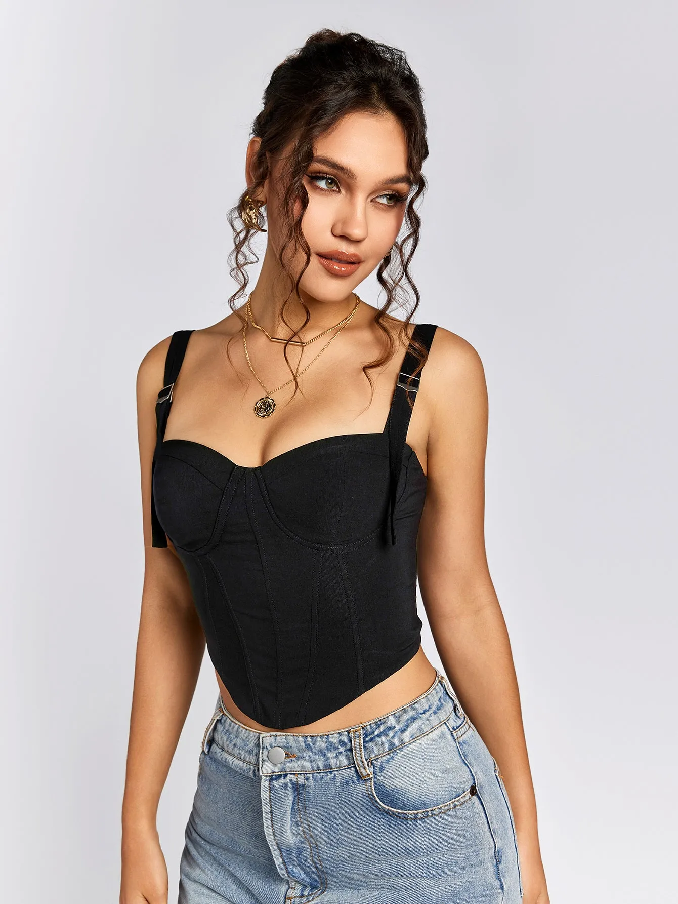 Crisscross Back Corset Crop Top sold by Parthea Fashion