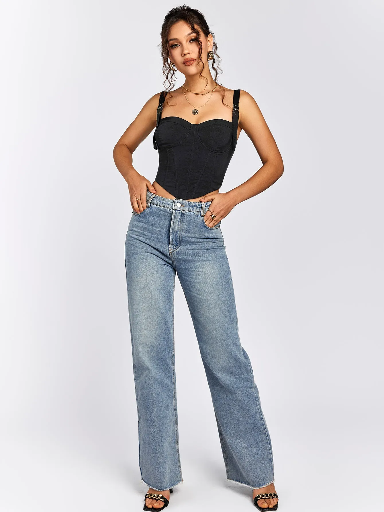 Crisscross Back Corset Crop Top sold by Parthea Fashion product image thumbnail 5