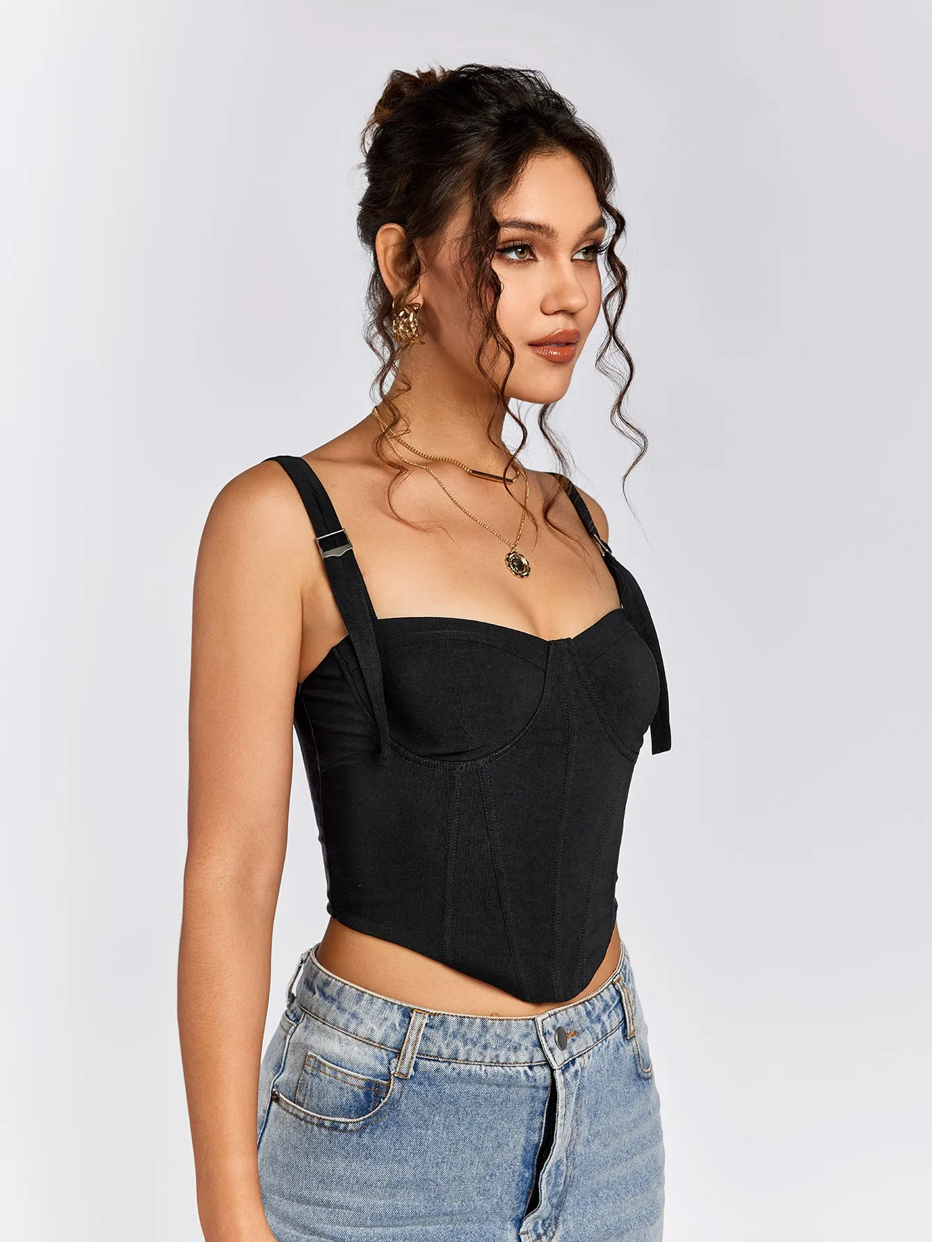 Crisscross Back Corset Crop Top sold by Parthea Fashion product image thumbnail 3