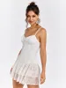 Crisscross Tie Back Corset Lace Mini Dress sold by Parthea Fashion