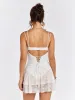 Crisscross Tie Back Corset Lace Mini Dress sold by Parthea Fashion