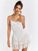 Crisscross Tie Back Corset Lace Mini Dress sold by Parthea Fashion