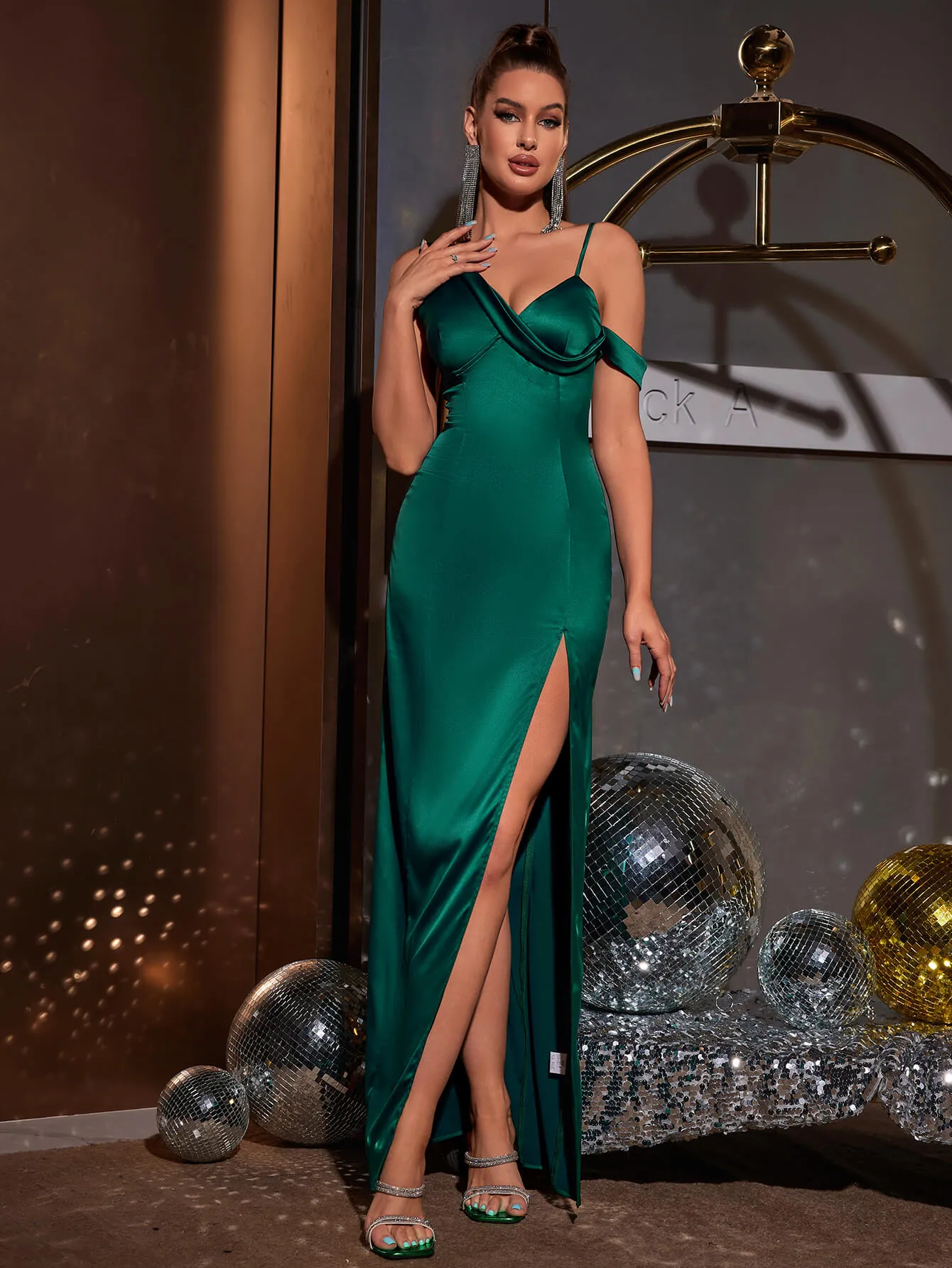 Irregular Shoulder Strap Bodycon Maxi Dress sold by Parthea Fashion product image thumbnail 5