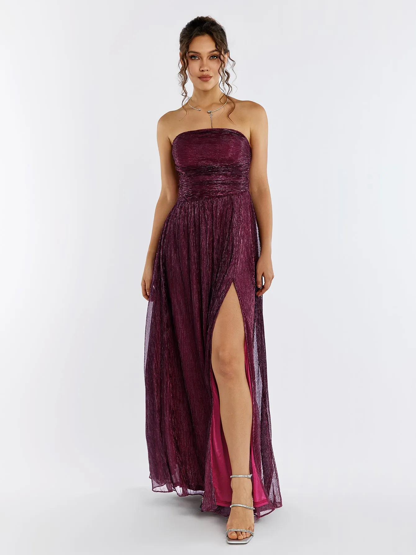 Backless Glitter Tube Maxi Dress sold by Parthea Fashion product image thumbnail 5