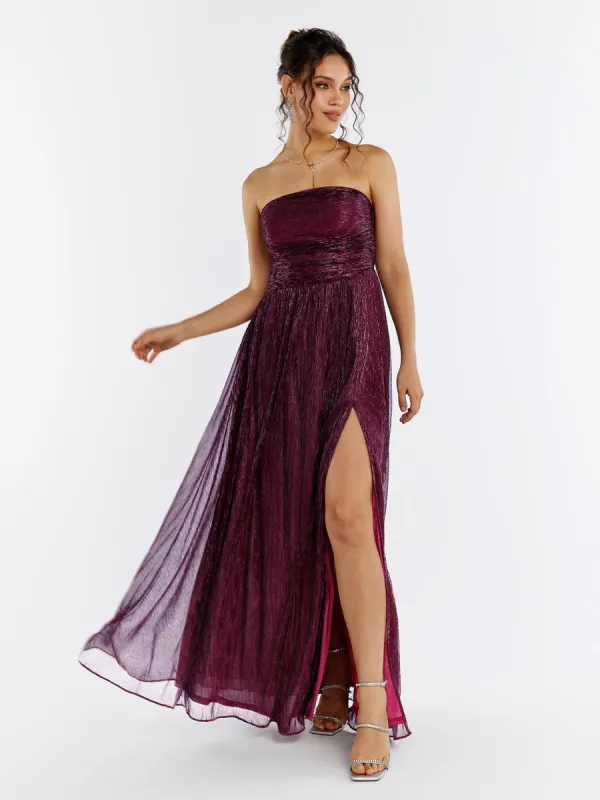Backless Glitter Tube Maxi Dress sold by Parthea Fashion