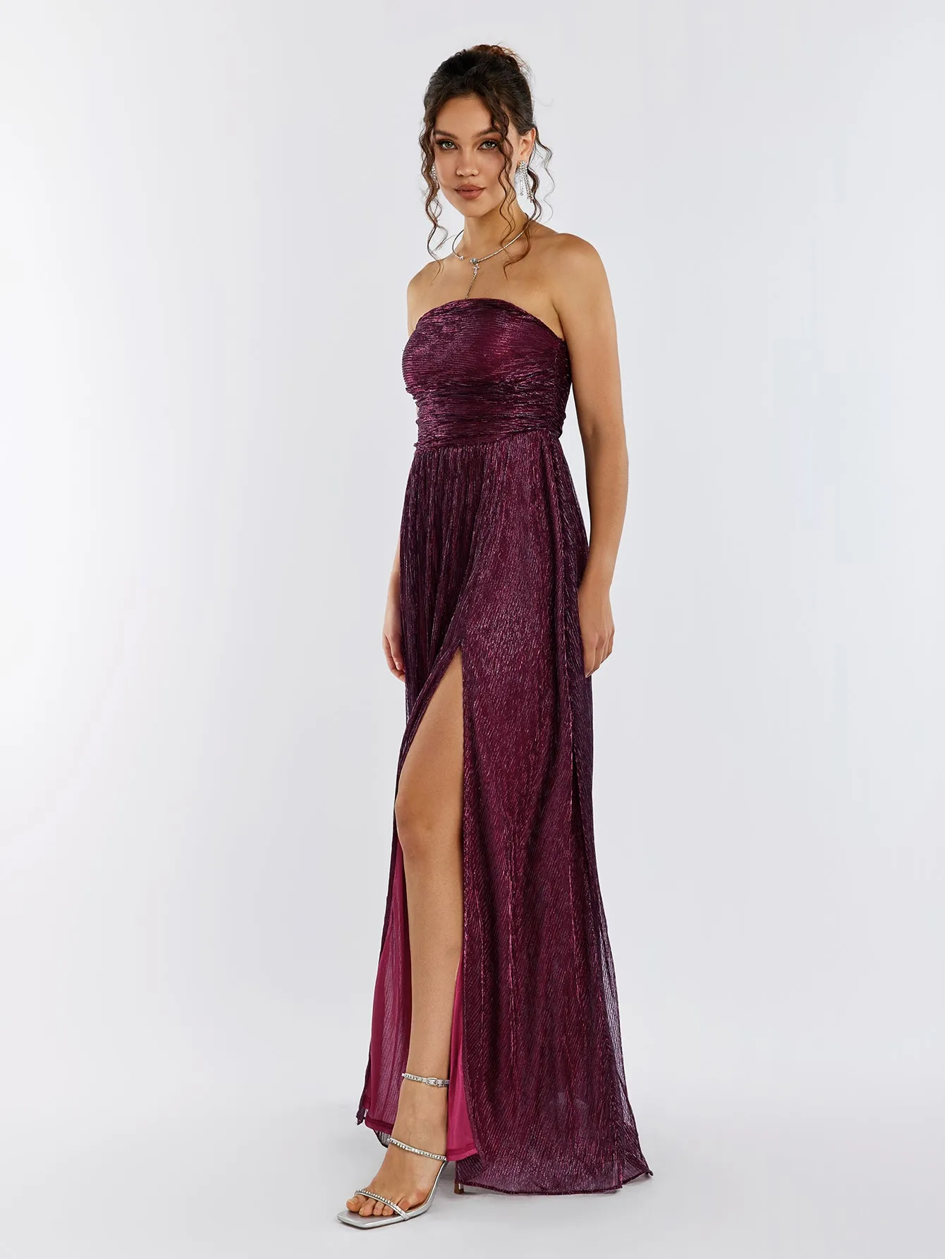Backless Glitter Tube Maxi Dress sold by Parthea Fashion product image thumbnail 4