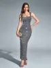 Square Neck Cut Out Split Hem Sequin Dress sold by Parthea Fashion