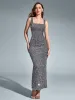 Square Neck Cut Out Split Hem Sequin Dress sold by Parthea Fashion