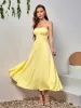 Ruched Bust Split Thigh Maxi Tube Dress sold by Parthea Fashion
