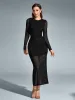 Round Neck Ruched Mesh Bodycon Dress sold by Parthea Fashion