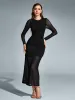 Round Neck Ruched Mesh Bodycon Dress sold by Parthea Fashion
