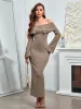 Off Shoulder Flounce Sleeve Mermaid Dress sold by Parthea Fashion