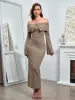 Off Shoulder Flounce Sleeve Mermaid Dress sold by Parthea Fashion