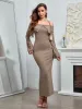 Off Shoulder Flounce Sleeve Mermaid Dress sold by Parthea Fashion