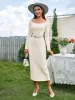 O-Neck Split Hem Back Bodycon Dress sold by Parthea Fashion