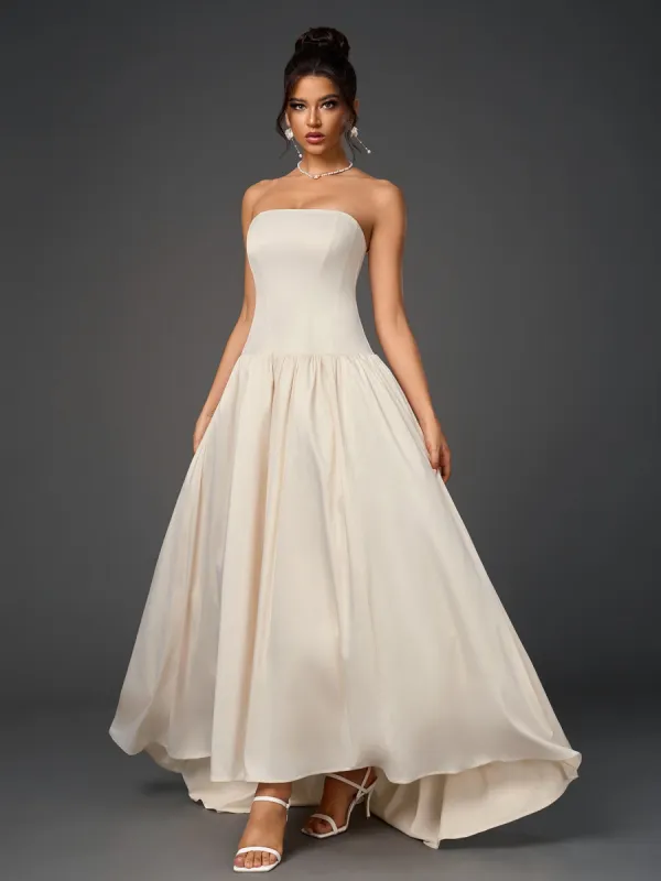 Bow Tie Corset Ruched Hem Tube Prom Dress sold by Parthea Fashion