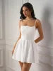 Jacquard Ruched Back Flared Hem Cami Dress sold by Parthea Fashion