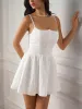 Jacquard Ruched Back Flared Hem Cami Dress sold by Parthea Fashion