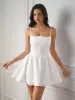 Jacquard Ruched Back Flared Hem Cami Dress sold by Parthea Fashion
