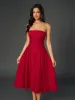 Ruched Waist Backless Prom Tube Dress sold by Parthea Fashion
