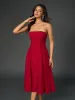 Ruched Waist Backless Prom Tube Dress sold by Parthea Fashion