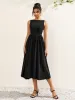 Crew Neck Backless Cut Out Ruched Solid Dress sold by Parthea Fashion
