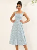 Button Bust Ruched Floral Print Midi Dress sold by Parthea Fashion