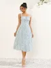 Button Bust Ruched Floral Print Midi Dress sold by Parthea Fashion