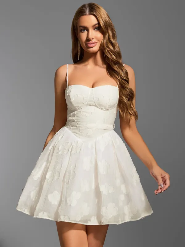 Bow Tie Back Jacquard Corset Cami Dress sold by Parthea Fashion