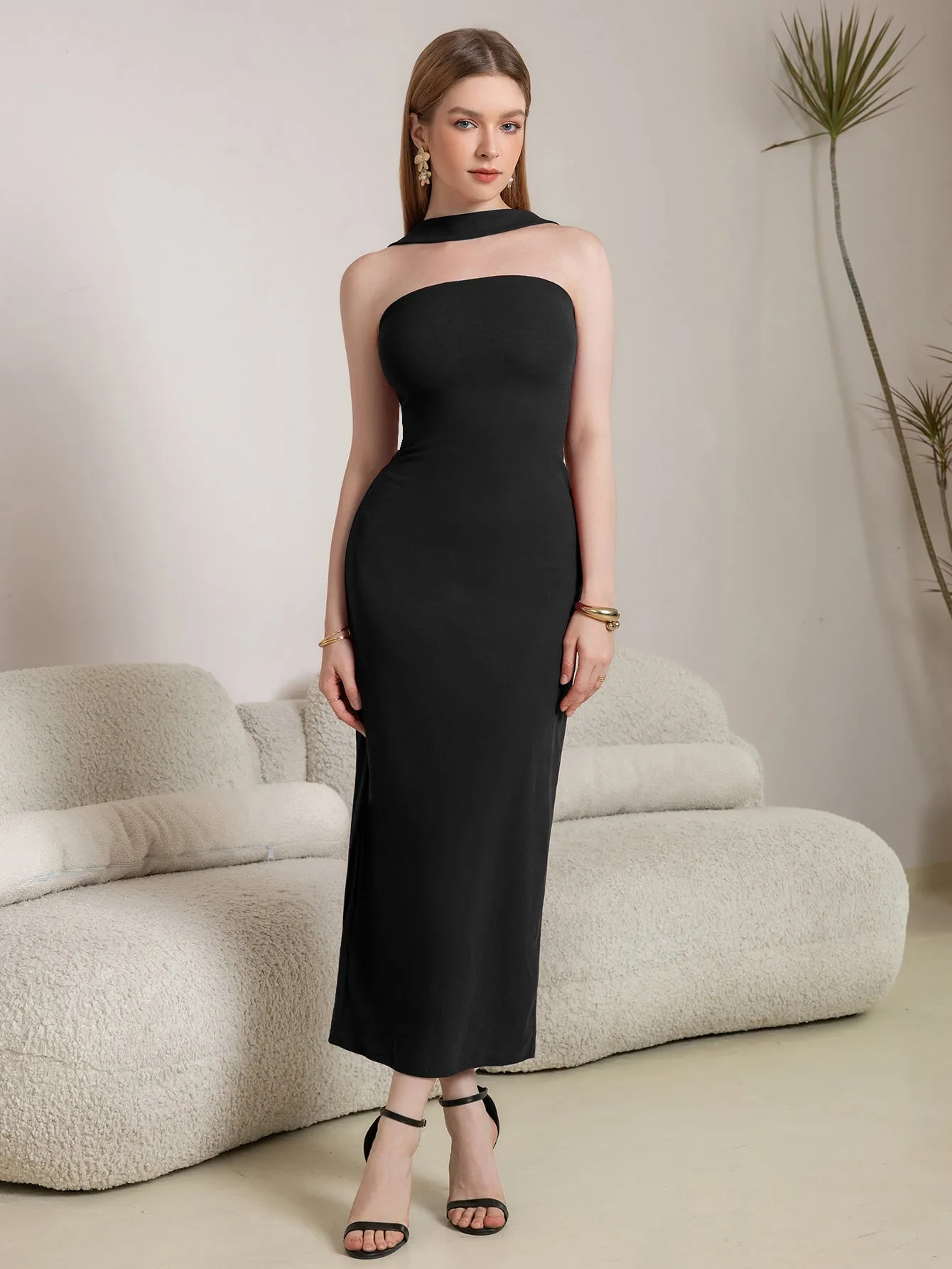 Halter Backless Split Bodycon Long Dress sold by Parthea Fashion product image thumbnail 4