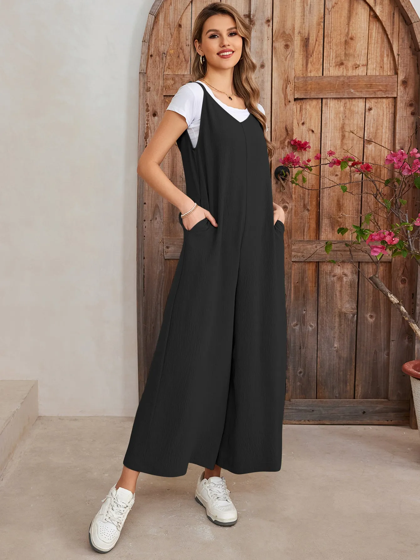 Tie Back Pocket Wide Legs Jumpsuit sold by Parthea Fashion product image thumbnail 3