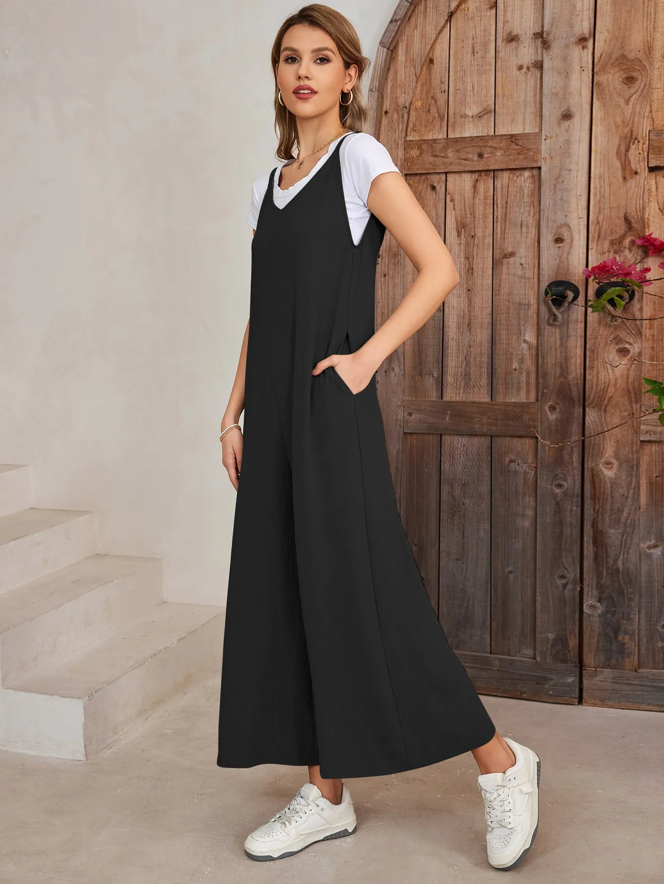 Tie Back Pocket Wide Legs Jumpsuit sold by Parthea Fashion product image thumbnail 4