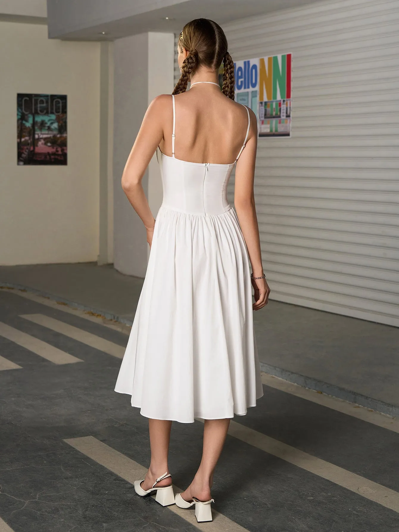 Corset Backless Solid Midi Dress sold by Parthea Fashion product image thumbnail 2