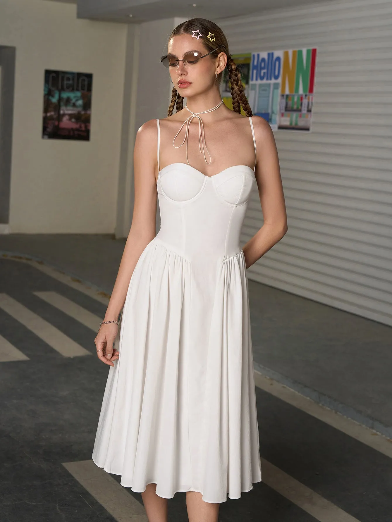 Corset Backless Solid Midi Dress sold by Parthea Fashion