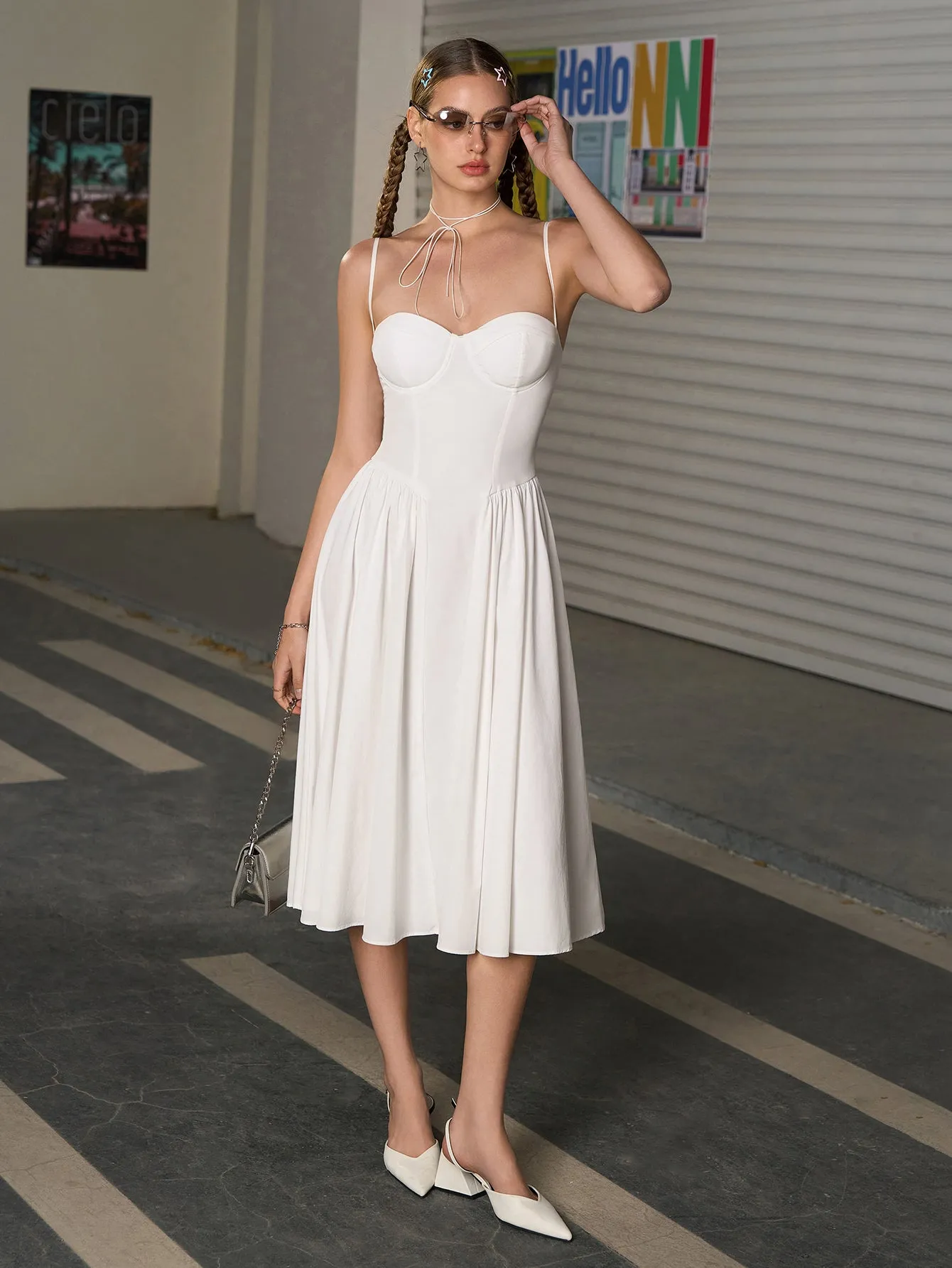 Corset Backless Solid Midi Dress sold by Parthea Fashion product image thumbnail 5