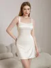 Square Neck Backless Satin Bodycon Dress sold by Parthea Fashion