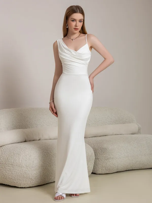 Ribbon Trim Ruched Mermaid Hem Prom Dress sold by Parthea Fashion