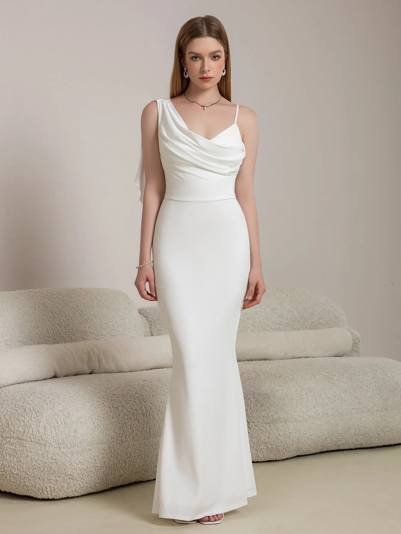 Ribbon Trim Ruched Mermaid Hem Prom Dress sold by Parthea Fashion product image thumbnail 5