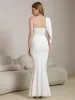 Ribbon Trim Ruched Mermaid Hem Prom Dress sold by Parthea Fashion