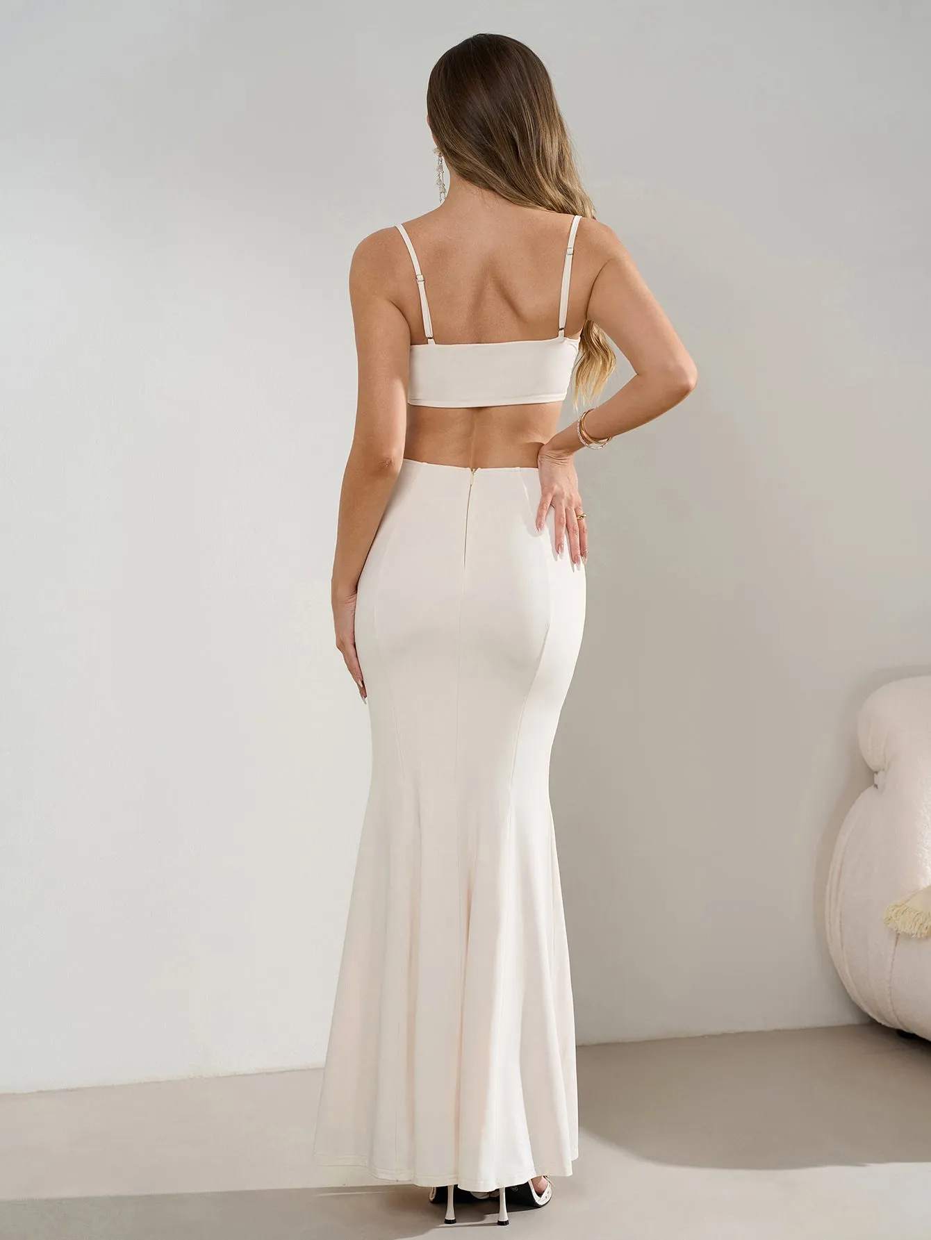 Cut Out Backless Split Thigh Mermaid Hem Cami Dress sold by Parthea Fashion product image thumbnail 2