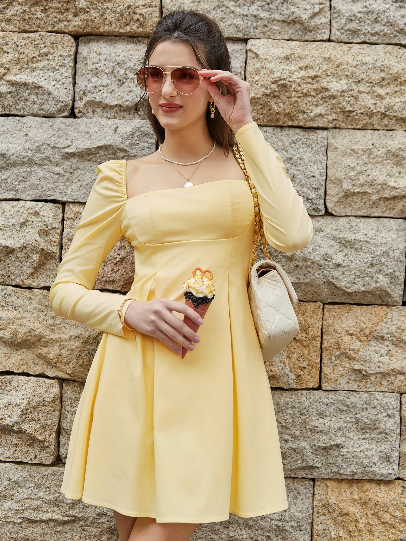 Cut Out Bow Tie Back Ruched Mini Dress sold by Parthea Fashion product image thumbnail 4