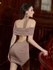 Cold Shoulder Twist Front Ruched Bodycon Dress sold by Parthea Fashion