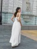 Flounce Trim Tie Front Solid Cami Long Dress sold by Parthea Fashion