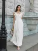 Flounce Trim Tie Front Solid Cami Long Dress sold by Parthea Fashion