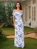 Off Shoulder Floral Print Backless Bodycon Dress sold by Parthea Fashion