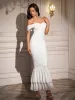 Off Shoulder Zipper Back Ruched Maxi Dress sold by Parthea Fashion