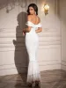 Off Shoulder Zipper Back Ruched Maxi Dress sold by Parthea Fashion