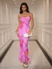 Floral Print Ruched Crisscross Back Maxi Dress sold by Parthea Fashion