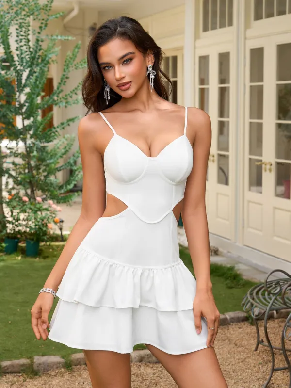 Cut Out Double Pleated Backless Cami Dress sold by Parthea Fashion